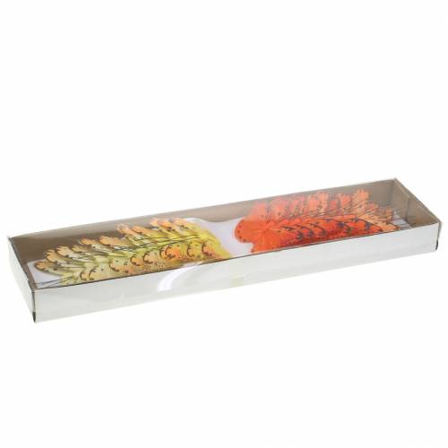 Floristik24 Motyl żółty pomarańczowy na drucie 7 cm drut 24 szt.