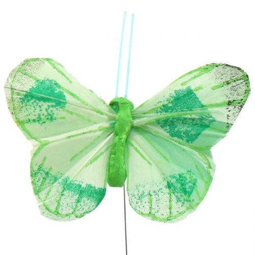 Floristik24 Motyl piórko na druciku kolorowe 6cm 12szt
