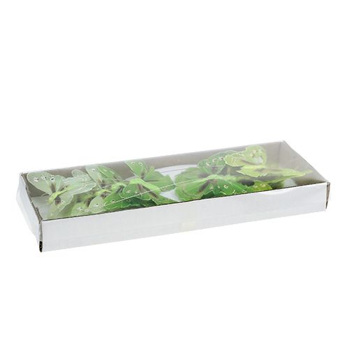 Floristik24 Motyl z piór 8,5cm Zielony 12szt