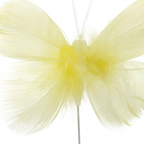 Floristik24 Deco motyle na drucie, wiosenna dekoracja, wiosenne motyle w odcieniach żółtego 6szt
