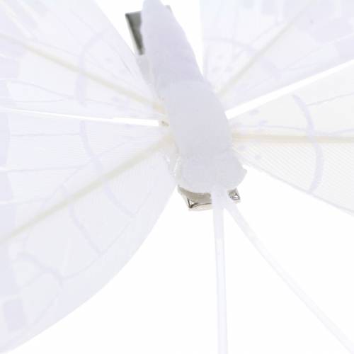 Produkt Pióra Motyl na klipsie Białe 6cm 10szt