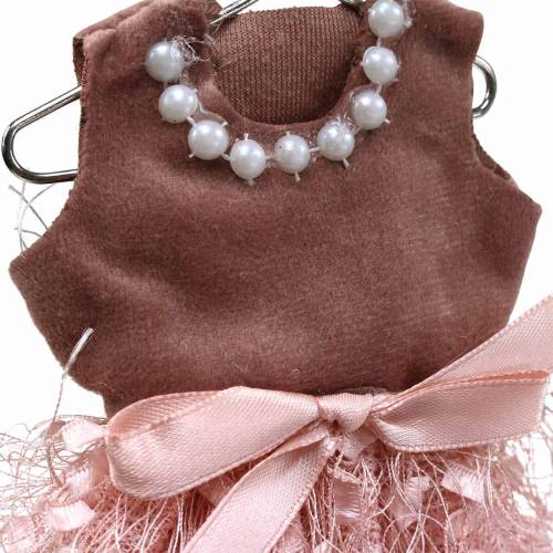 Produkt Ozdoba świąteczna sukienka elf na wieszaku różowa, brązowa/kremowa 16cm 4 sztuki, różne