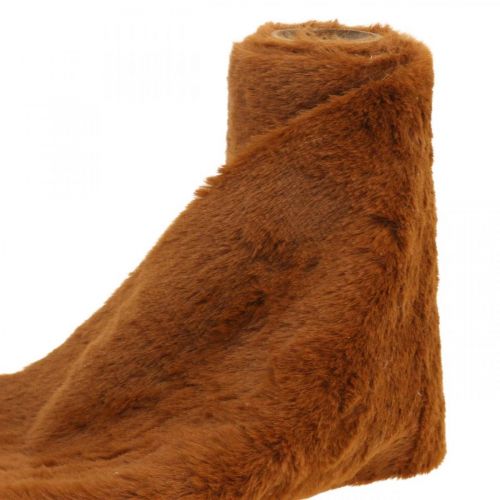 Floristik24 Wstążka Futro Brązowy Faux Fur Dekoracyjny Stół Wstążka 15×150cm