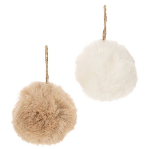 Pompon dekoracyjny do zawieszenia, puszysta kulka futerkowa, 7cm, 6 szt. kupić | Floristik24.pl