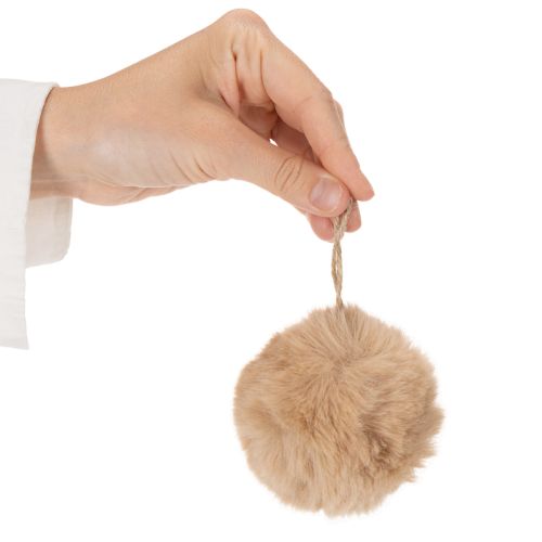 Pompon dekoracyjny do zawieszenia, puszysta kulka futerkowa, 7cm, 6 szt. | Floristik24.pl