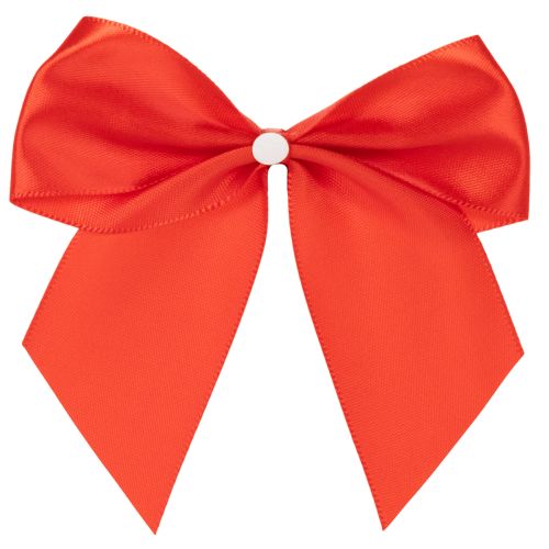 Dekoracyjna czerwona kokarda, gotowa do rękodzieła i pakowania, 11 cm, 25 sztuk | Floristik24.pl