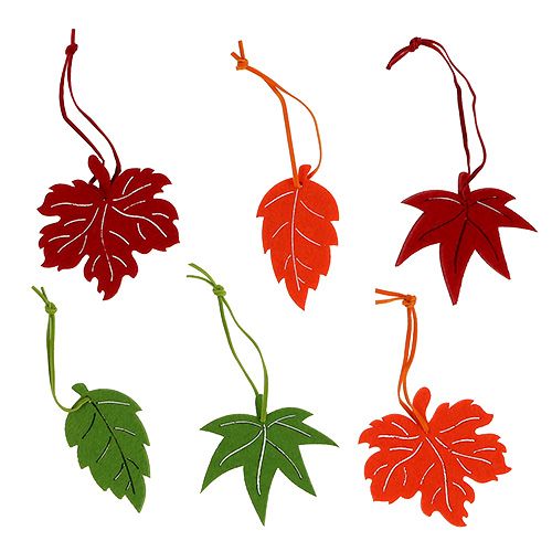Floristik24 Filcowe listki do zawieszenia kolorowe 7,5-8cm 24szt.