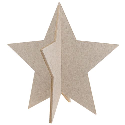 Produkt Filcowa gwiazda dekoracyjna do umieszczenia dekoracji świątecznej filcowa w kolorze beżowym W62cm