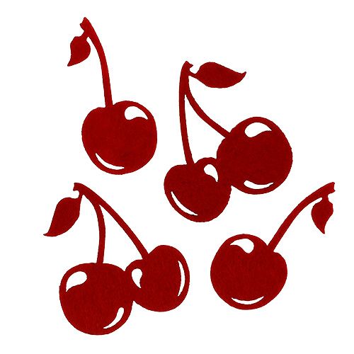 Floristik24 Filcowe wiśnie czerwone 32szt