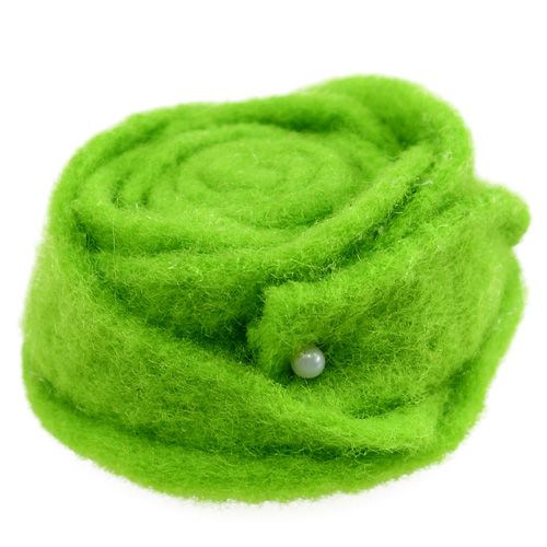 Floristik24 Filcowa róża zielona Ø6,5 cm 9 sztuk