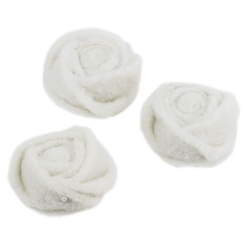Floristik24 Filc różany biały Ø6cm 9szt