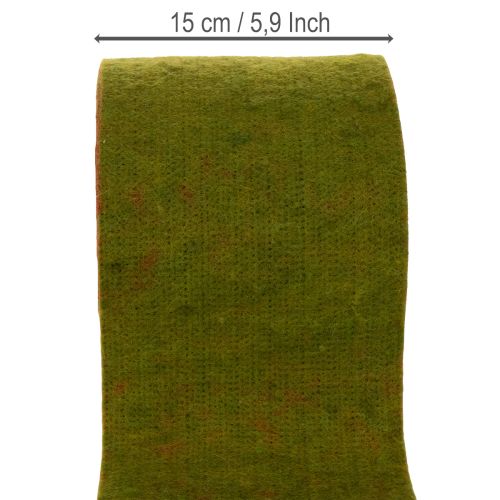 Taśma filcowa wełniana jako dwukolorowa opaska na doniczki do florystyki, zielono-czerwona, 15 cm x 5 m | Floristik24.pl