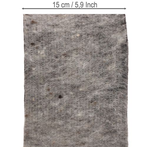 Dwukolorowy zawias do garnków z filcu wełnianego, szaro-czarny, 15 cm x 5 m | Floristik24.pl