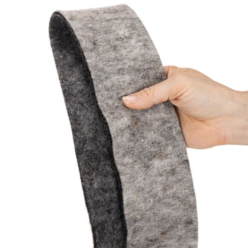 Taśma filcowa, pasek do garnków, 100% wełny, szaro-czarna, szerokość 7,5 cm, długość 5 m | Floristik24.pl
