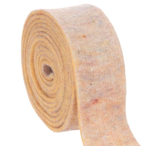 Taśma filcowa jako dwukolorowa podkładka pod garnek z czystej wełny, pomarańczowa/wielokolorowa, szerokość 7,5 cm, długość 5 m kupić | Floristik24.pl