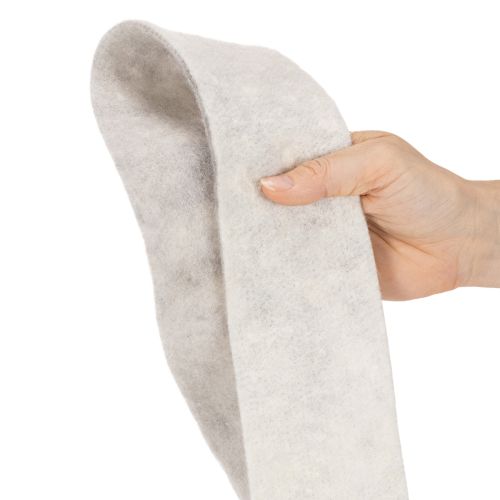 Dwukolorowa wstążka filcowa, biało-szara, wykonana ze 100% wełny, szerokość 7,5 cm, długość 5 m | Floristik24.pl