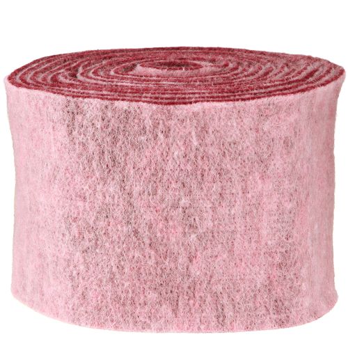 Produkt Wstążka filcowa ozdobna różowa jagodowa filcowa wełniana dwukolorowa 15cm 5m