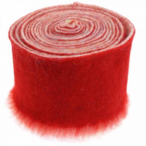 Floristik24 Taśma filcowa Deco Two Tone Red, White Pot Tape Christmas 15cm×4m