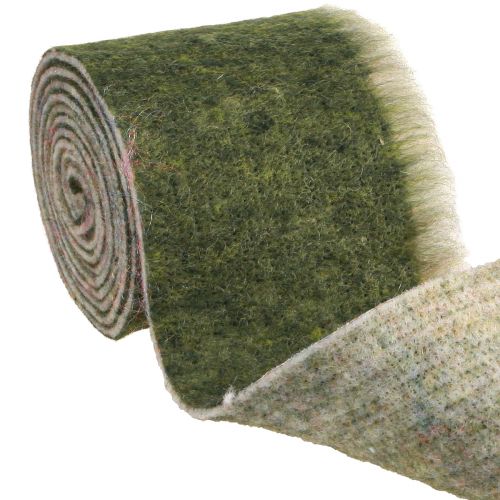 Floristik24 Wstążka filcowa Franzi Wstążka do doniczek wełniana Filc wełniany ciemnozielony 15cm 4m