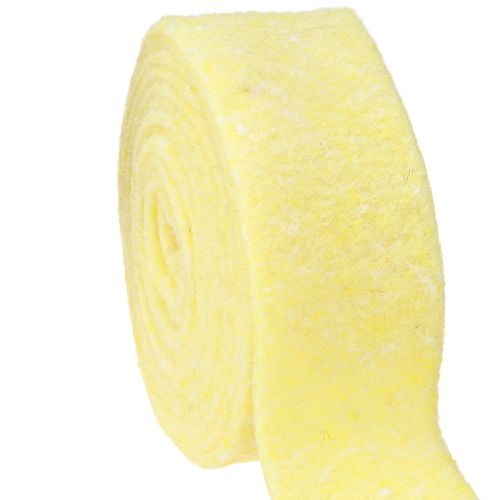 Floristik24 Wstążka filcowa jasnożółta 7,5cm 5m