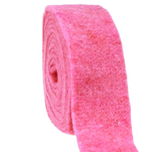 Wstążka filcowa różowa 7,5cm 5m