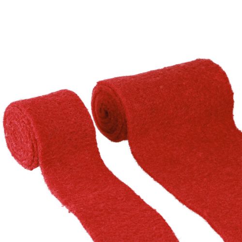 Produkt Wstążka filcowa Czerwona wełniana wstążka ozdobna W7/15cm D1m/1m Zestaw 2 szt