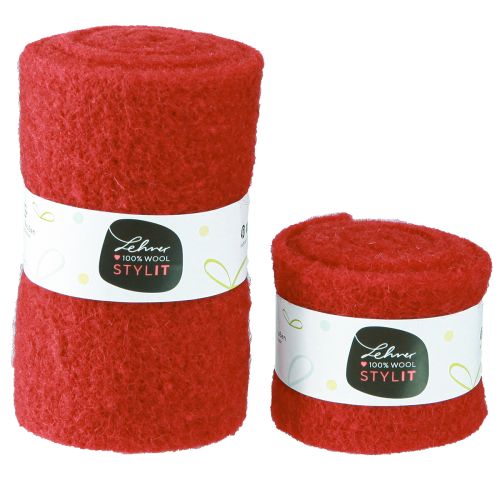 Produkt Wstążka filcowa Czerwona wełniana wstążka ozdobna W7/15cm D1m/1m Zestaw 2 szt