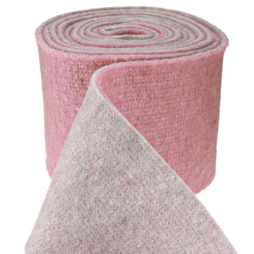 Produkt Wstążka filcowa, wstążka do garnka dwukolorowa stary róż/szary 15cm 5m