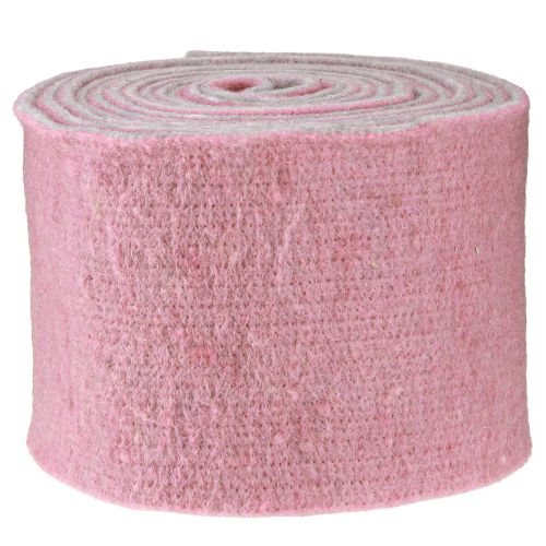 Floristik24 Wstążka filcowa, wstążka do garnka dwukolorowa stary róż/szary 15cm 5m