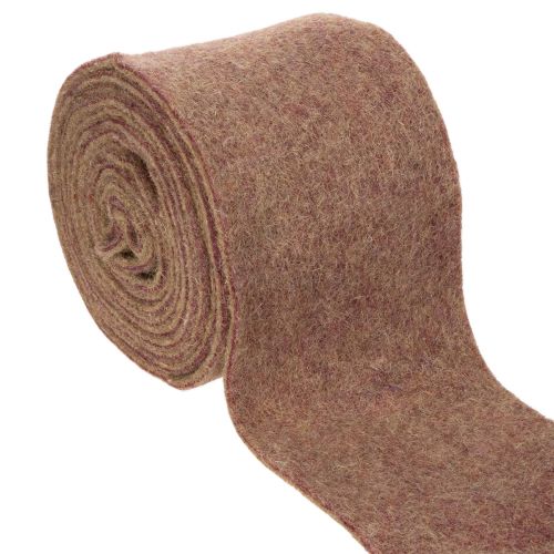 Dwukolorowa taśma filcowa z filcu wełnianego, 100% wełny, fioletowo-brązowa, 15 cm x 5 m kupić | Floristik24.pl