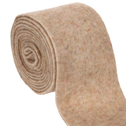 Filcowa wstążka wełniana, dwukolorowa, sprzedawana na metry do projektów kreatywnych, brązowo-biała, 15 cm x 5 m kupić | Floristik24.pl