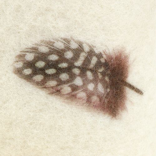 Floristik24 Wstążka filcowa kremowa z wzorem piór 15cm 2m