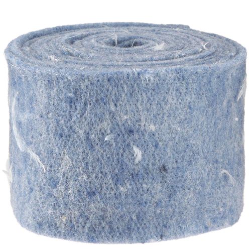Produkt Tasiemka filcowa wełniana wstążka dekoracyjna tkanina niebieska piórka filc wełniany 15cm 5m