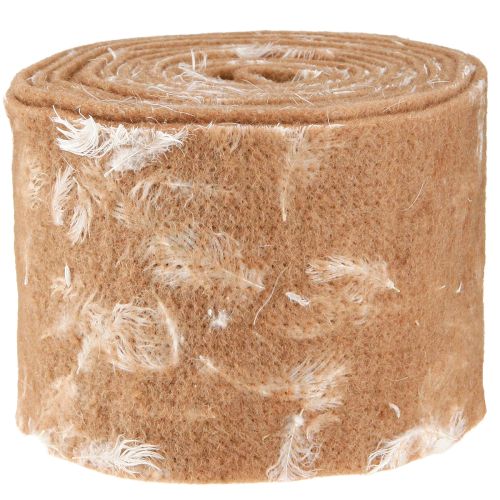 Produkt Wstążka filcowa wełniana wstążka tkanina dekoracyjna brązowe piórka filc wełniany 15cm 5m