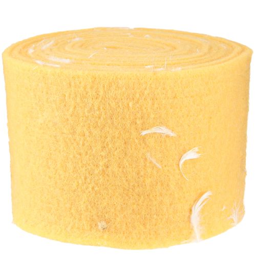Produkt Tasiemka filcowa wełniana wstążka dekoracyjna tkanina żółte piórka filc wełniany 15cm 5m