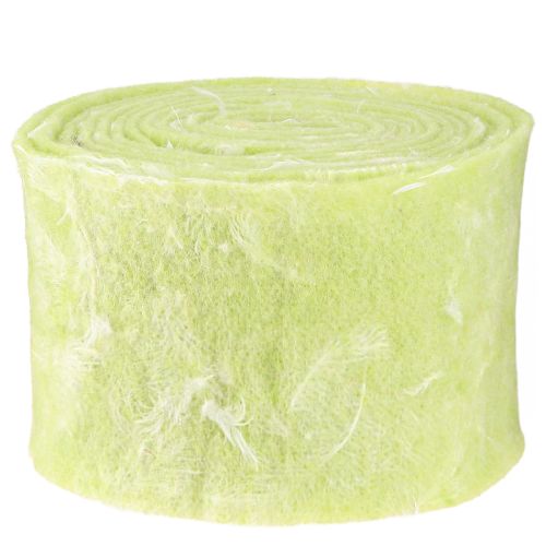 Produkt Wstążka filcowa wstążka wełniana dekoracyjna tkanina jasnozielone pióra filc wełniany 15cm 5m