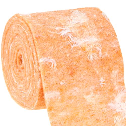 Wstążka filcowa wełniana wstążka tkanina dekoracyjna pomarańczowe piórka filc wełniany 15cm 5m