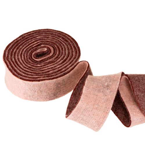 Produkt Wstążka filcowa dwukolorowa wstążka do doniczek wstążka z filcu wełnianego różowo-czerwona 7,5 cm 5 m