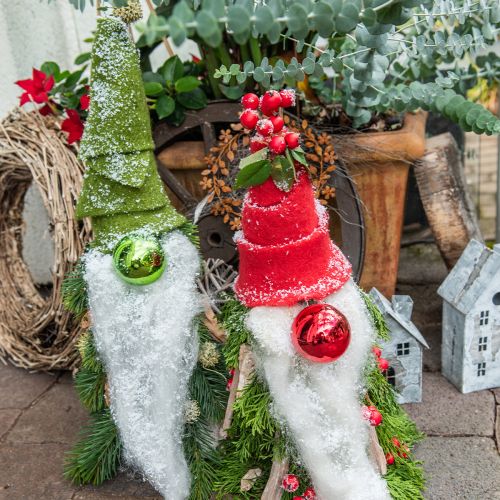 Floristik24 Wstążka filcowa czerwona w kropki, wstążka dekoracyjna, wstążka doniczkowa, wełniany filc rdzawy, biały 15cm 5m