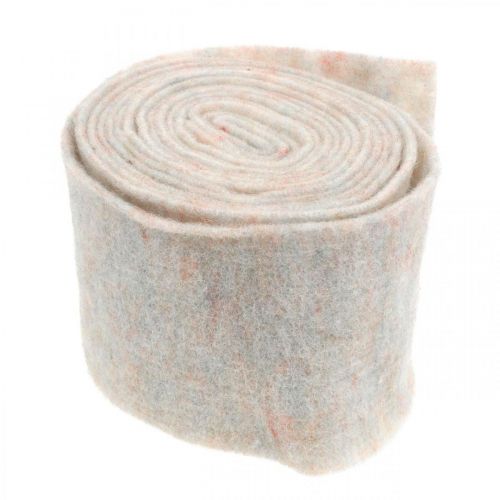 Floristik24 Taśma filcowa, doniczkowa, filc wełniany krem biały, kolory tęczy 15cm 5m