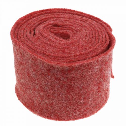 Floristik24 Taśma filcowa, doniczkowa, filc wełniany czerwony, biały nakrapiany 15cm 5m