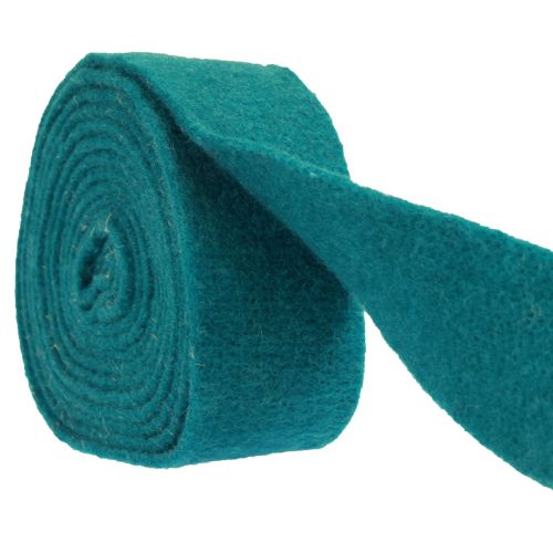 Floristik24 Wstążka filcowa wełniana wstążka filcowa w rolce turkusowo-niebieski zielony 7,5cm 5m