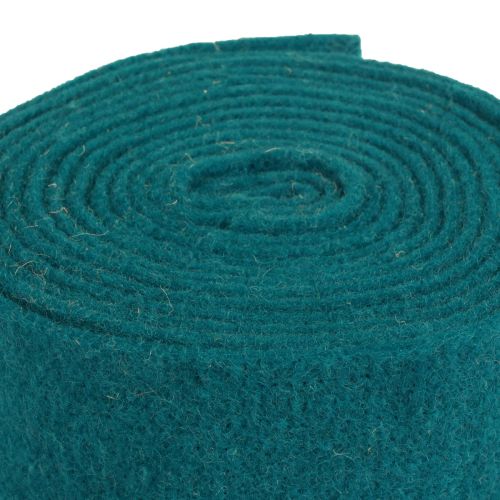 Floristik24 Wstążka filcowa wełniana wstążka filcowa w rolce turkusowo-niebieski zielony 7,5cm 5m