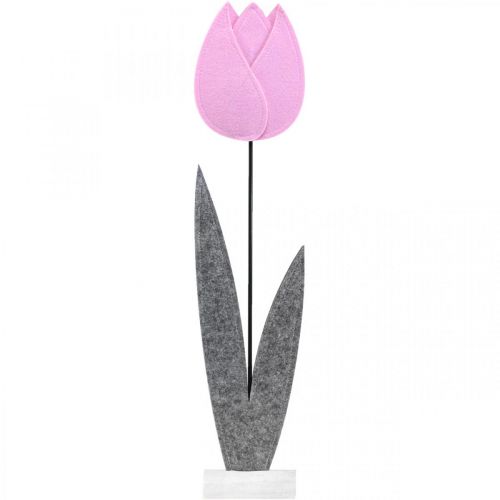 Floristik24 Filcowy kwiat filcowy kwiat dekoracyjny tulipan różowy Dekoracja stołu wys. 68 cm