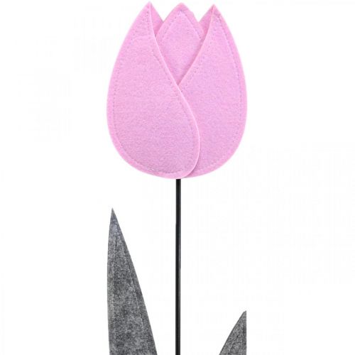 Floristik24 Filcowy kwiat filcowy kwiat dekoracyjny tulipan różowy Dekoracja stołu wys. 68 cm