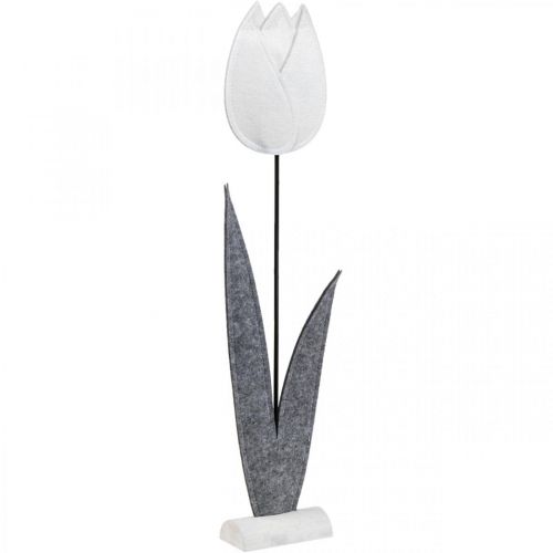 Floristik24 Filcowy kwiat filcowy kwiat deco biały tulipan W68cm