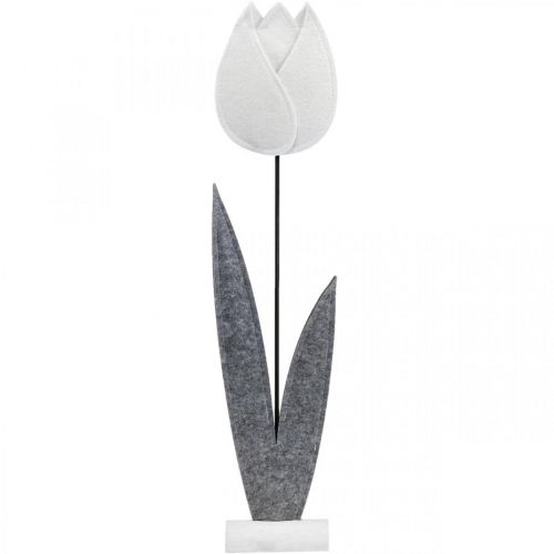 Floristik24 Filcowy kwiat filcowy kwiat deco biały tulipan W68cm