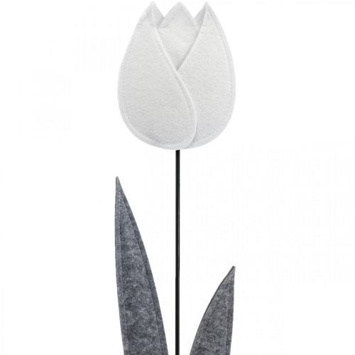 Floristik24 Filcowy kwiat filcowy kwiat deco biały tulipan W68cm