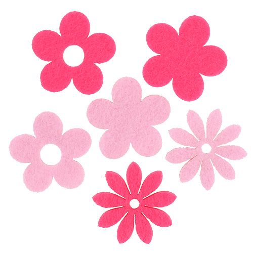 Floristik24 Kwiatek filcowy różowy, różowy 3,5cm 96szt