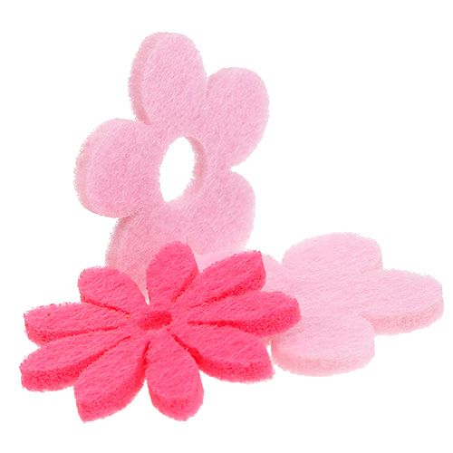 Floristik24 Kwiatek filcowy różowy, różowy 3,5cm 96szt